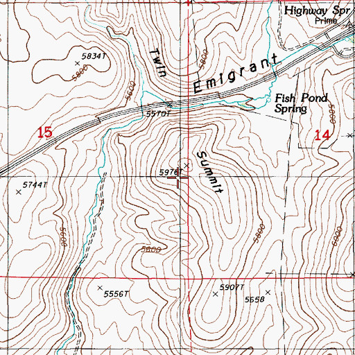 Topographic Map of Twin Summit, NV