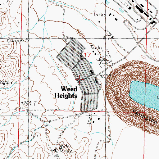 Topographic Map of Weed Heights, NV