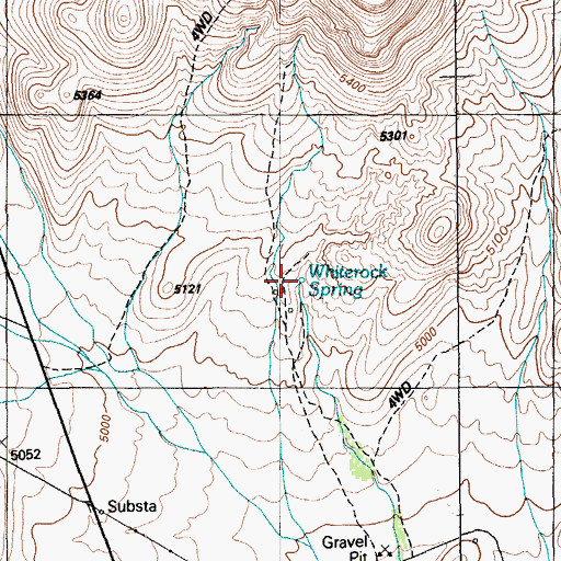 Topographic Map of Whiterock Spring, NV