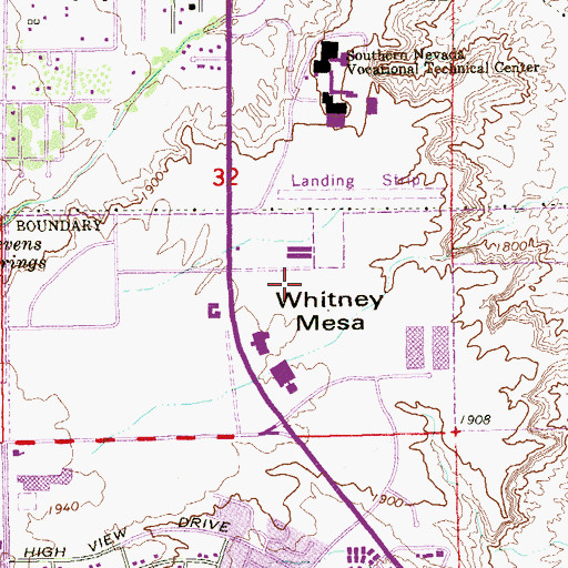 Topographic Map of Whitney Mesa, NV