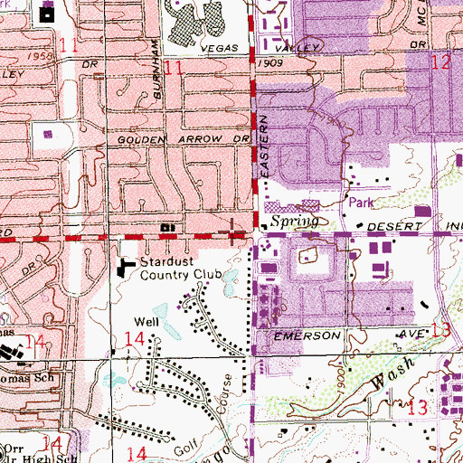 Topographic Map of Winchester, NV