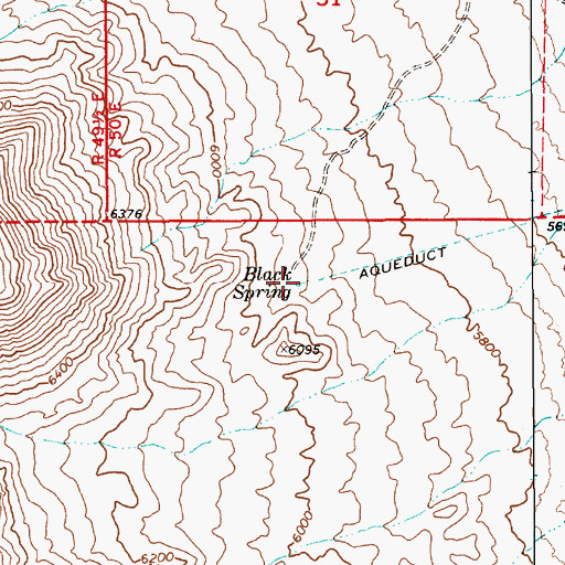 Topographic Map of Black Spring, NV