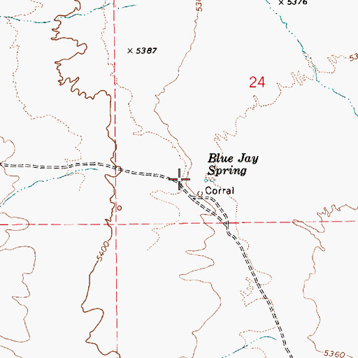 Topographic Map of Blue Jay Spring, NV