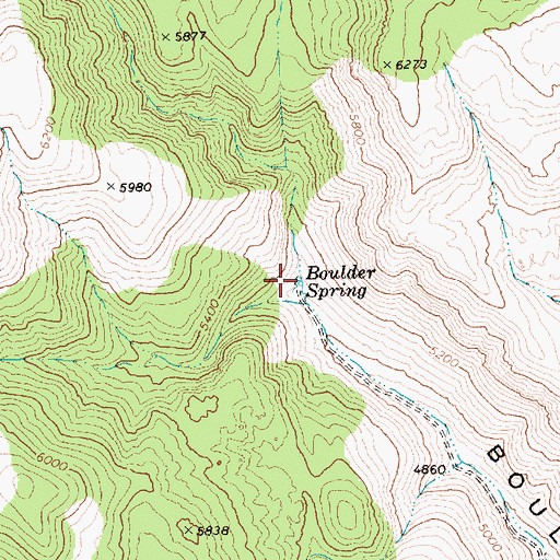 Topographic Map of Boulder Spring, NV