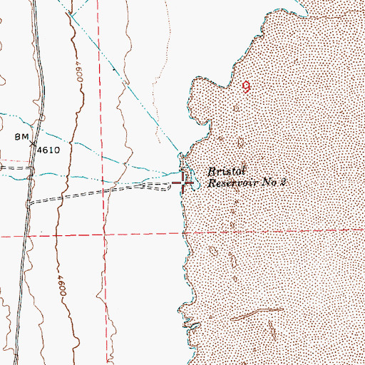 Topographic Map of Bristol Reservoir Number Two, NV