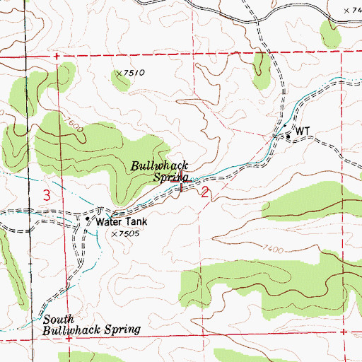 Topographic Map of Bullwhack Spring, NV