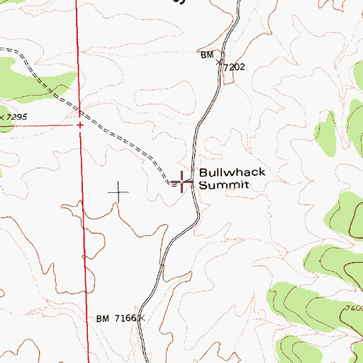Topographic Map of Bullwhack Summit, NV