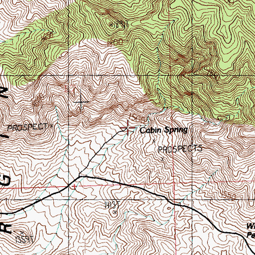 Topographic Map of Cabin Spring, NV