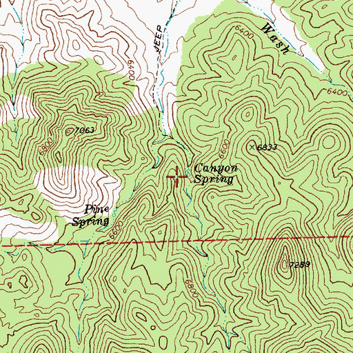 Topographic Map of Canyon Spring, NV