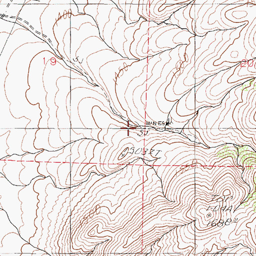 Topographic Map of Cosgrave Canyon, NV
