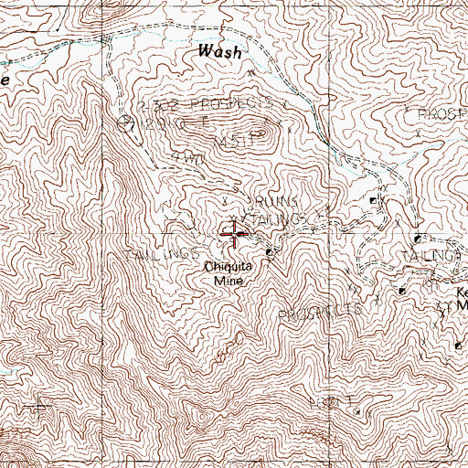 Topographic Map of Chiquita Mine, NV