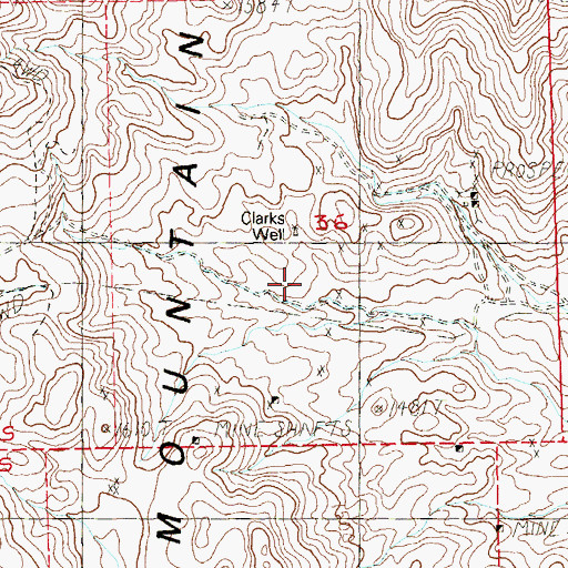 Topographic Map of Clarks Well, NV