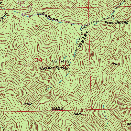Topographic Map of Connor Spring, NV
