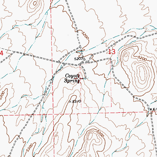Topographic Map of Coyote Spring, NV