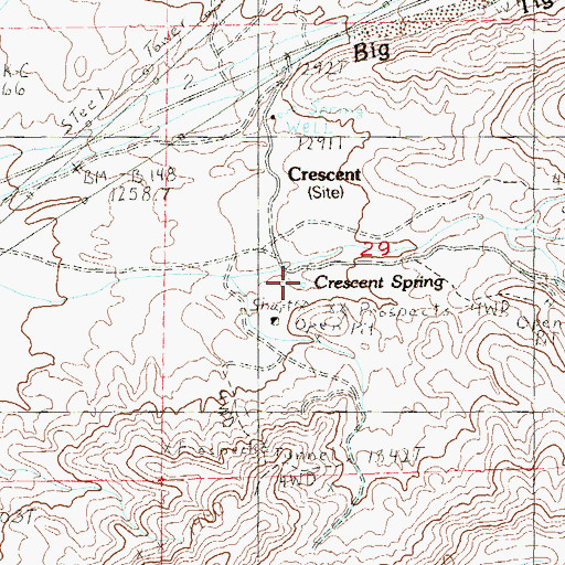 Topographic Map of Crescent Spring, NV