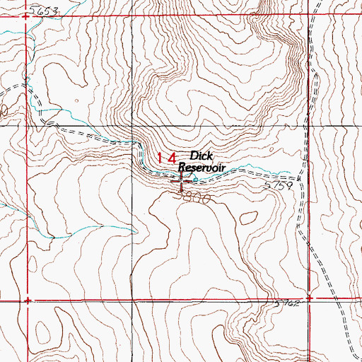 Topographic Map of Dick Reservoir, NV
