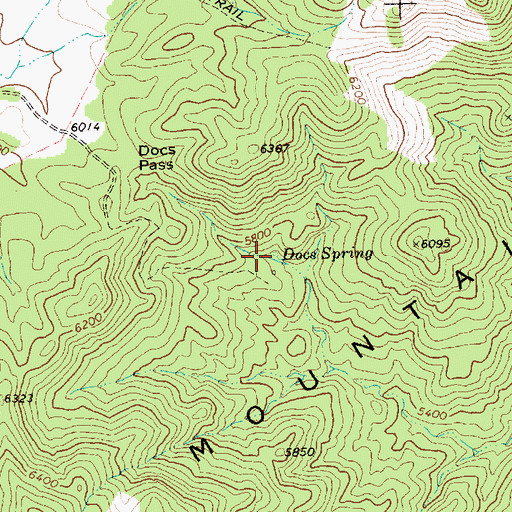 Topographic Map of Docs Spring, NV