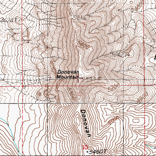 Topographic Map of Donovan Mountain, NV