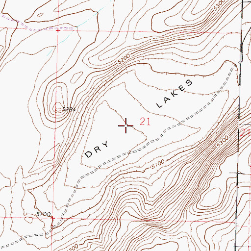 Topographic Map of Dry Lakes, NV