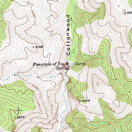 Topographic Map of Fountain of Youth Spring, NV