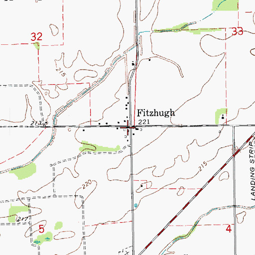 Topographic Map of Fitzhugh Post Office (historical), AR