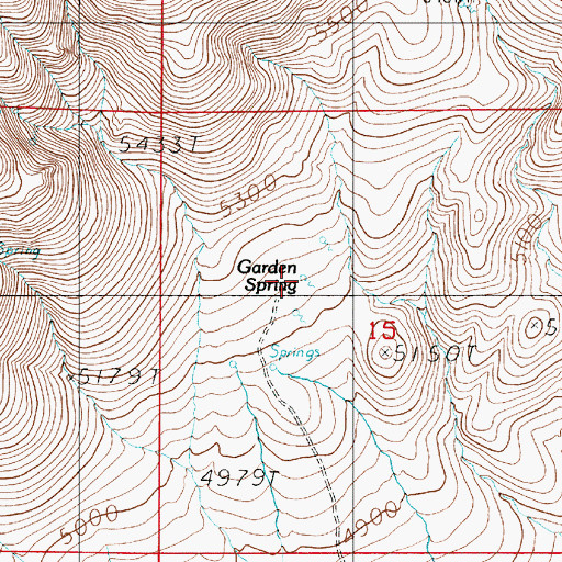 Topographic Map of Garden Spring, NV