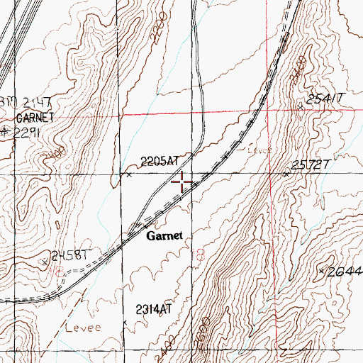 Topographic Map of Garnet, NV