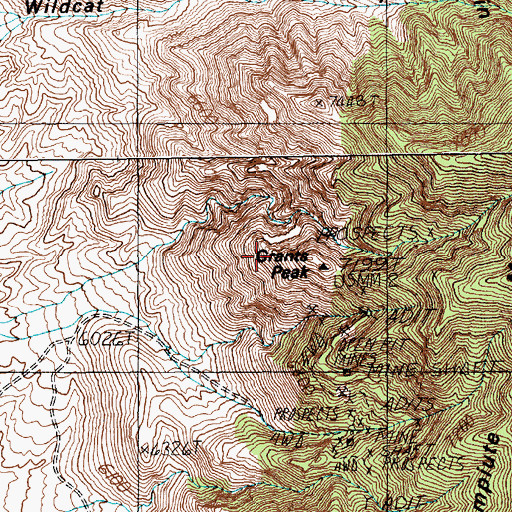 Topographic Map of Grants Peak, NV