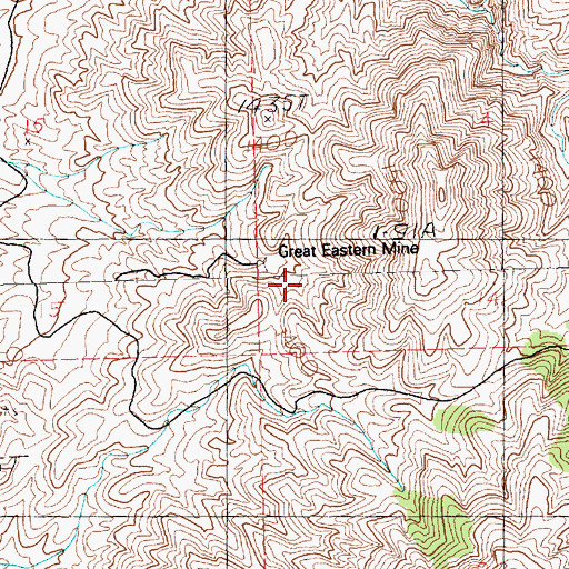 Topographic Map of Great Eastern Mine, NV