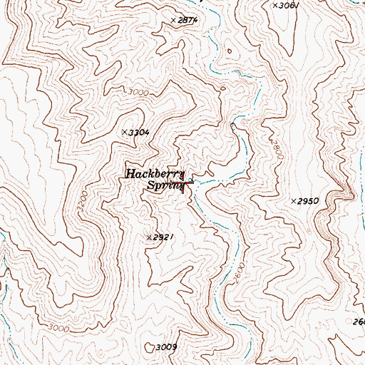 Topographic Map of Hackberry Spring, NV