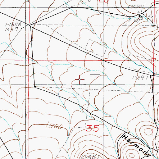 Topographic Map of Harmony Canyon, NV