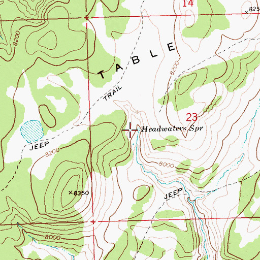 Topographic Map of Headwaters Spring, NV