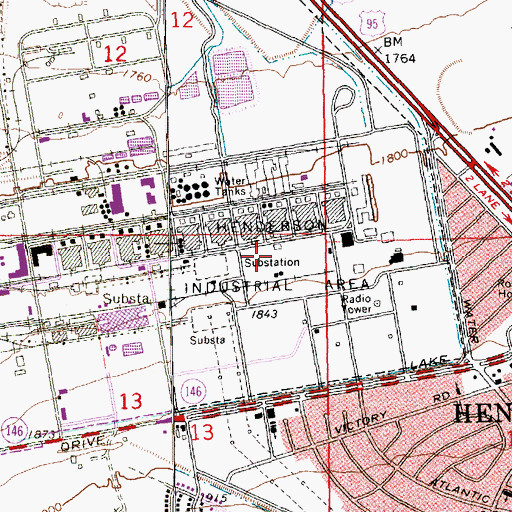Topographic Map of Clark County Industrial Plant Area, NV