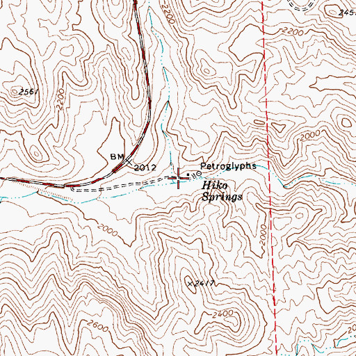 Topographic Map of Hiko Springs, NV