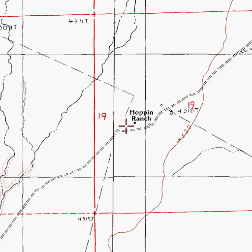 Topographic Map of Hoppin Ranch, NV