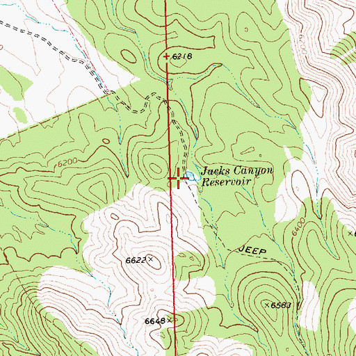 Topographic Map of Jacks Canyon Reservoir, NV