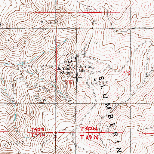 Topographic Map of Jumbo Mine, NV