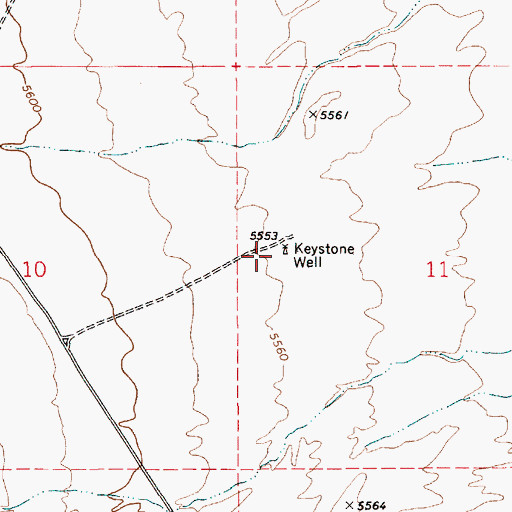 Topographic Map of Keystone Well, NV