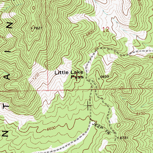 Topographic Map of Little Lake Pass, NV
