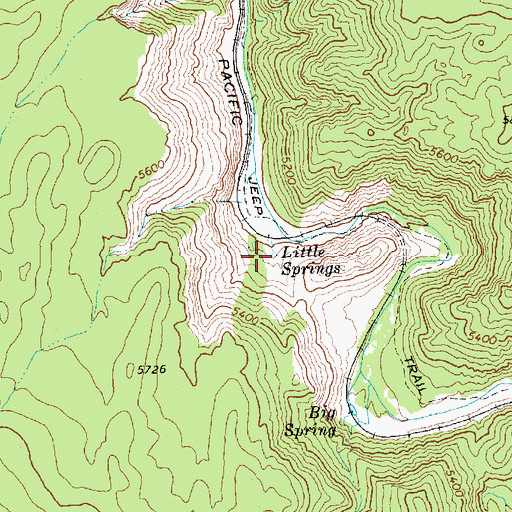 Topographic Map of Little Springs, NV