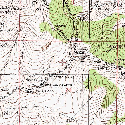 Topographic Map of McCann Canyon, NV