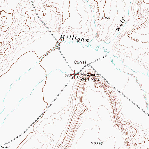Topographic Map of McCleary Well Number One, NV