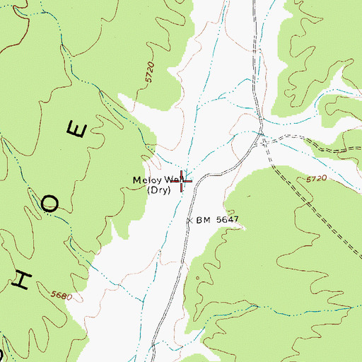 Topographic Map of Meloy Well, NV