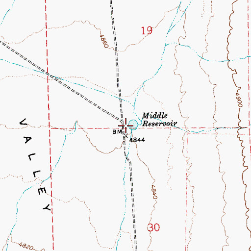 Topographic Map of Middle Reservoir, NV