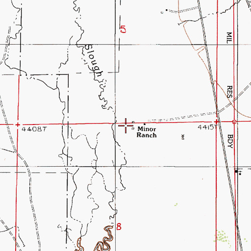Topographic Map of Minor Ranch, NV