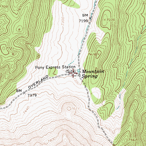 Topographic Map of Mountain Spring, NV