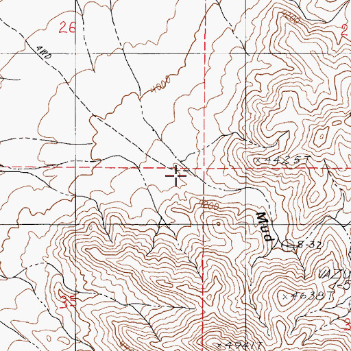 Topographic Map of Mud Spring Canyon, NV