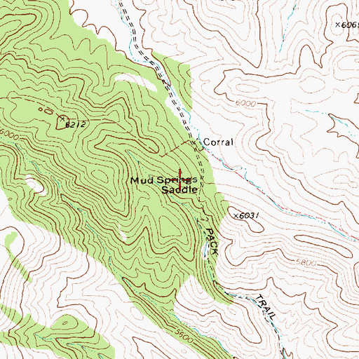 Topographic Map of Mud Springs Saddle, NV