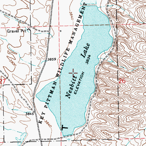 Topographic Map of Nesbitt Lake, NV
