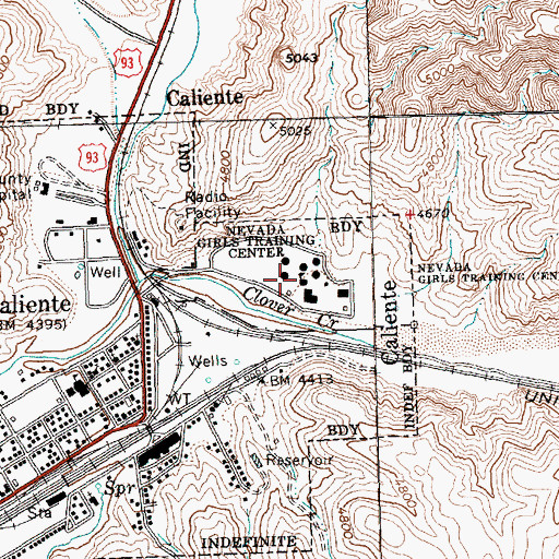 Topographic Map of Nevada Girls Training Center, NV